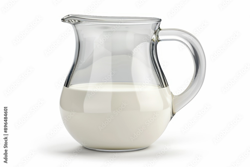 Glass milk jug on white background Glass milk jug on white background