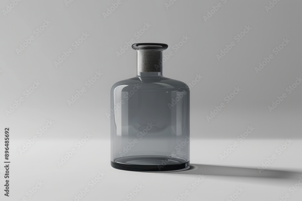 Grey bottle alone on white background Grey bottle alone on white background