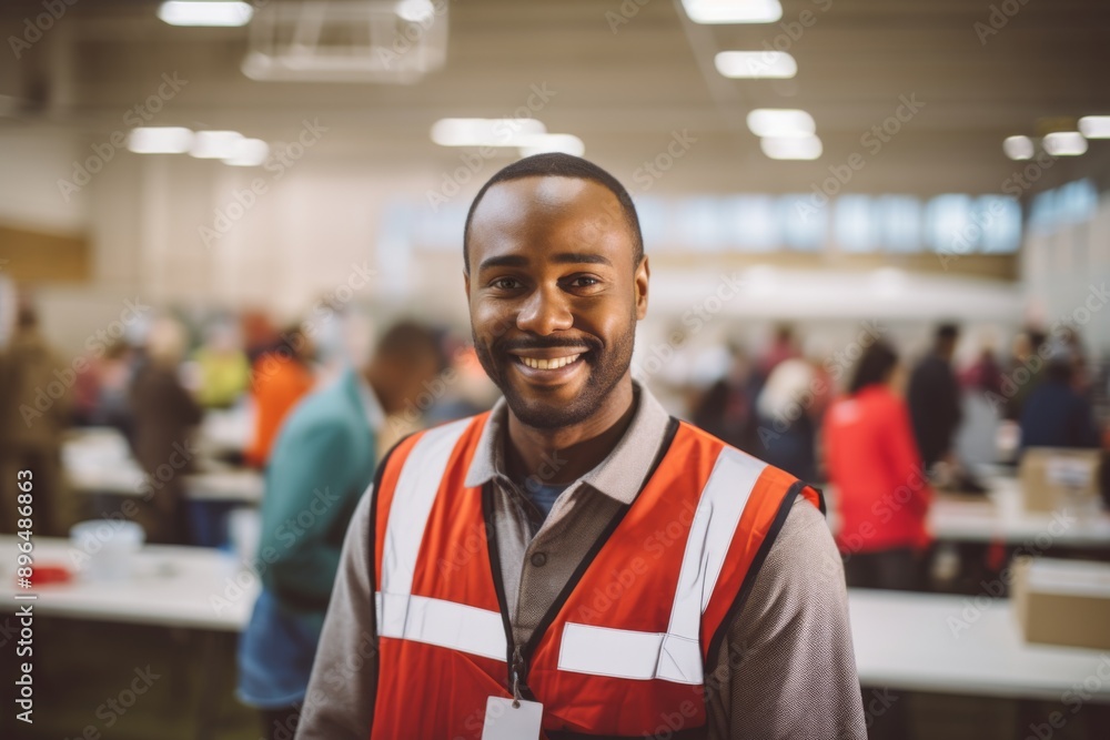 Fototapeta premium Portrait of a male volunteering working at community center