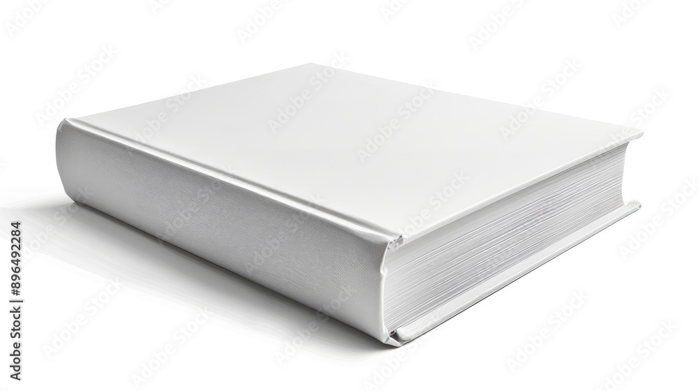 White rectangular book or album with hardcover isolated on white background White rectangular book or album with hardcover isolated on white background