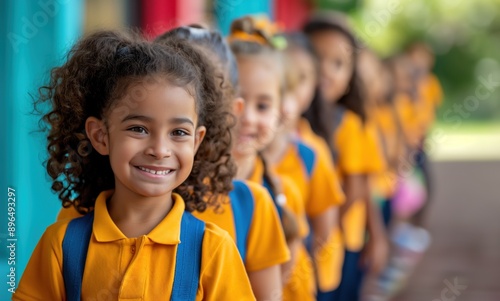 Crianças animadas e cheias de energia retornam às aulas, prontas para aprender e crescer