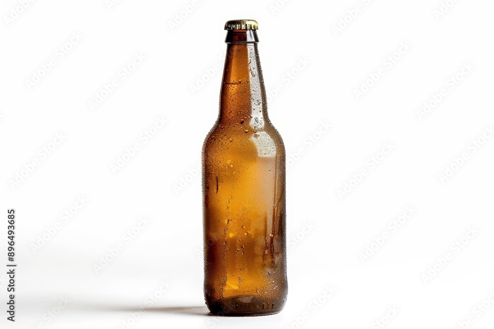 Single beer bottle On white background Single beer bottle On white background
