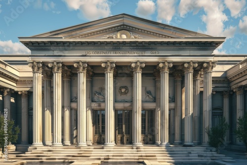 Neo classical courthouse facade photo