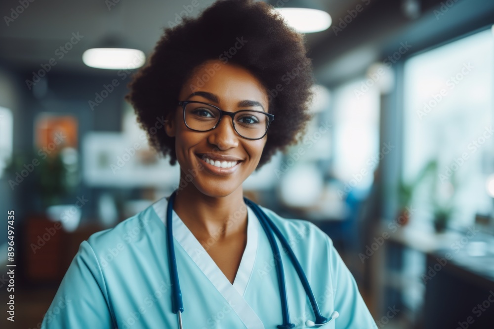 Portrait of a smiling middle aged female doctor in hospital Portrait of a smiling middle aged female doctor in hospital