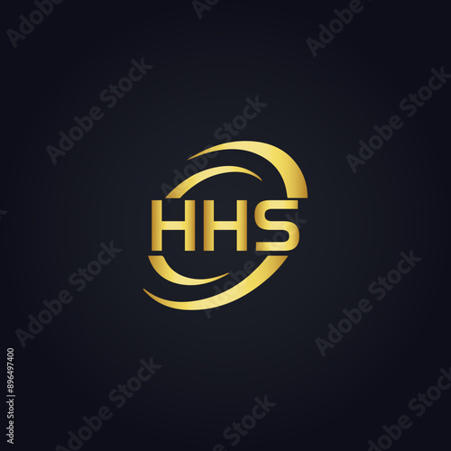 HHS logo. H H S design. White HHS letter. HHS, H H S letter logo design. H H S letter logo design in GOLD, GOLDEN LOGO, THREE, style. letter logo set in one artboard. H H S letter logo vector design. photo