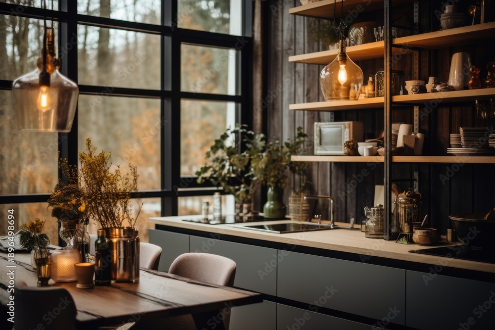 Interior of a nordic style kitchen Interior of a nordic style kitchen