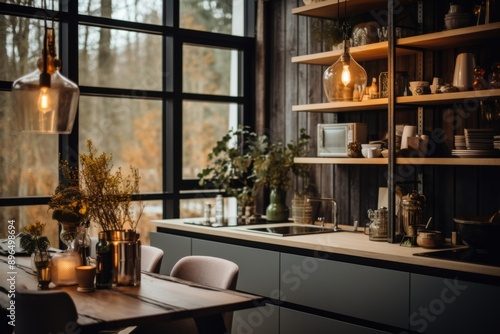 Interior of a nordic style kitchen