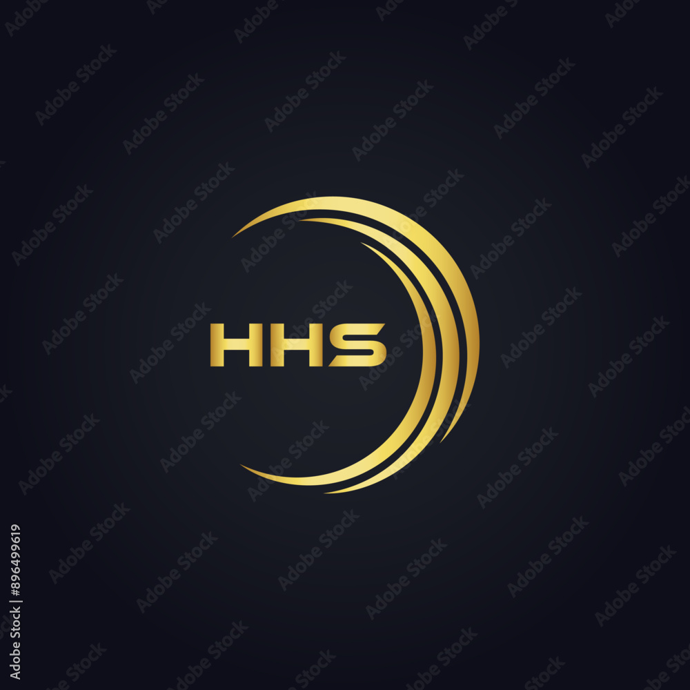 Obraz premium HHS logo. H H S design. White HHS letter. HHS, H H S letter logo design. H H S letter logo design in GOLD, GOLDEN LOGO, THREE, style. letter logo set in one artboard. H H S letter logo vector design.