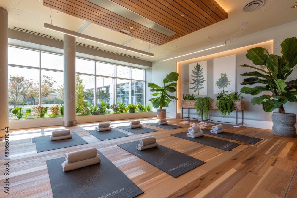 Fototapeta premium Interior of a wellness yoga room
