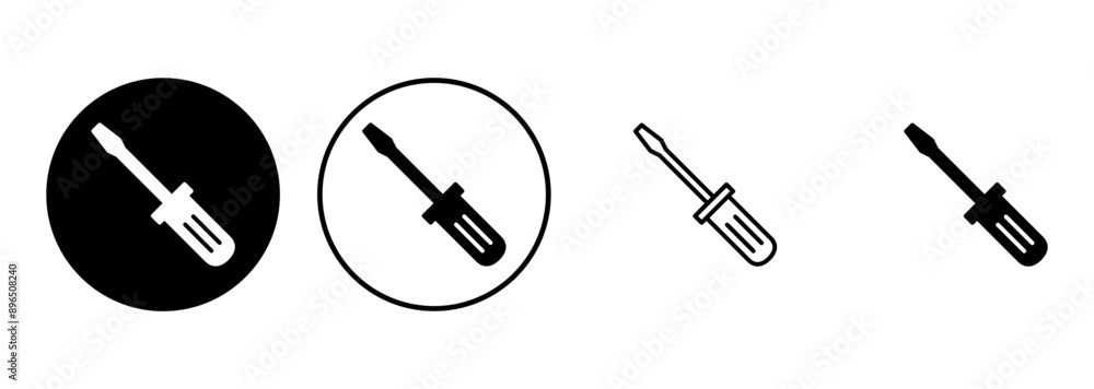 Screwdriver icon set. tools icon vector Screwdriver icon set. tools icon vector