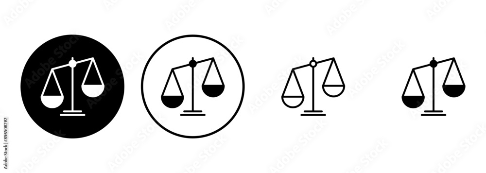 Scales icon set . Law scale icon. Justice sign Scales icon set . Law scale icon. Justice sign