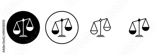 Scales icon set . Law scale icon. Justice sign