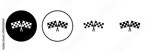 Racing flag icon set. race flag icon.Checkered racing flag icon