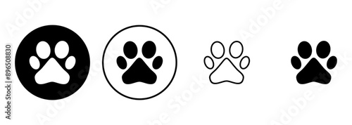 Paw icon set. paw print icon vector. dog or cat paw