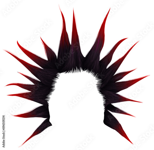 shaggy man hairstyle black red colour.
beauty style.high hair styling .
