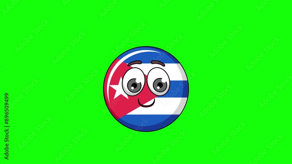 cuba flag cartoon with a money face, emoji emoticon animation cuba flag cartoon with a money face, emoji emoticon animation