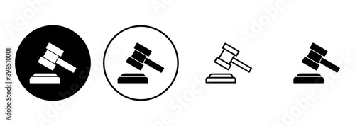 Gavel icon set. judge gavel icon vector. law icon vector. auction hammer