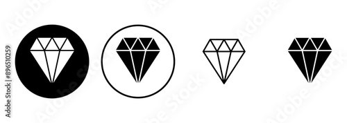 Diamond icon set. diamond gems vector icon.