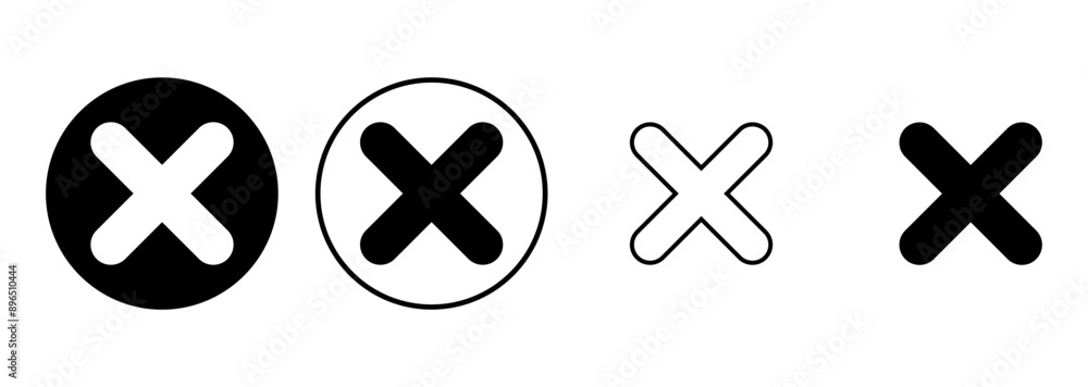 Fototapeta premium Close icon set. Delete icon vector. cross sign