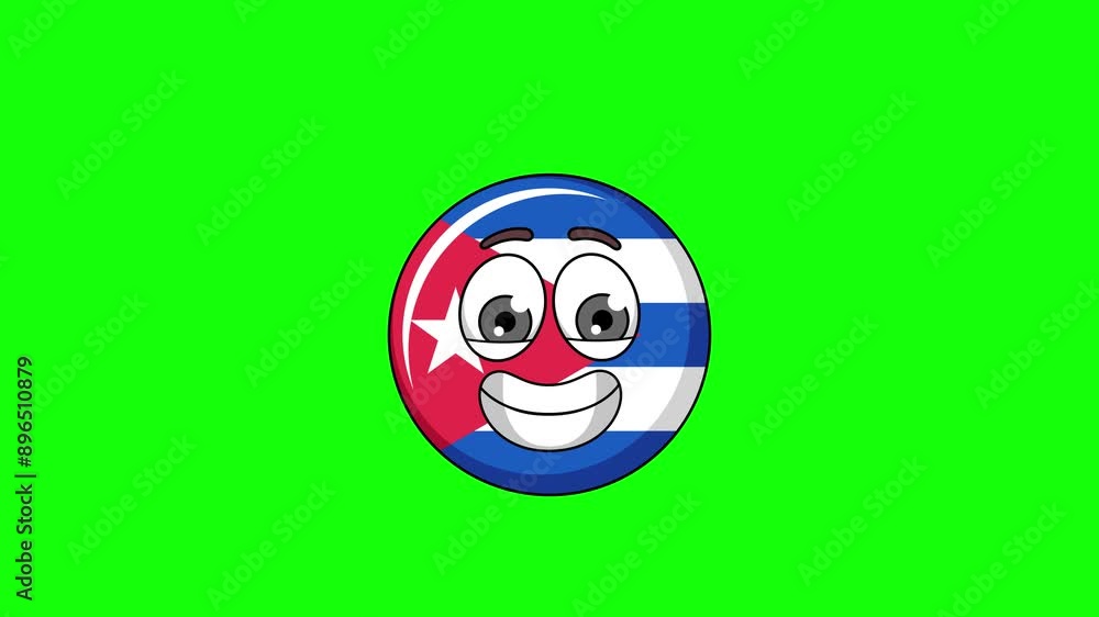 The grimacing face of cuba flag mascot, nervousness, embarrassment, or awkwardness The grimacing face of cuba flag mascot, nervousness, embarrassment, or awkwardness