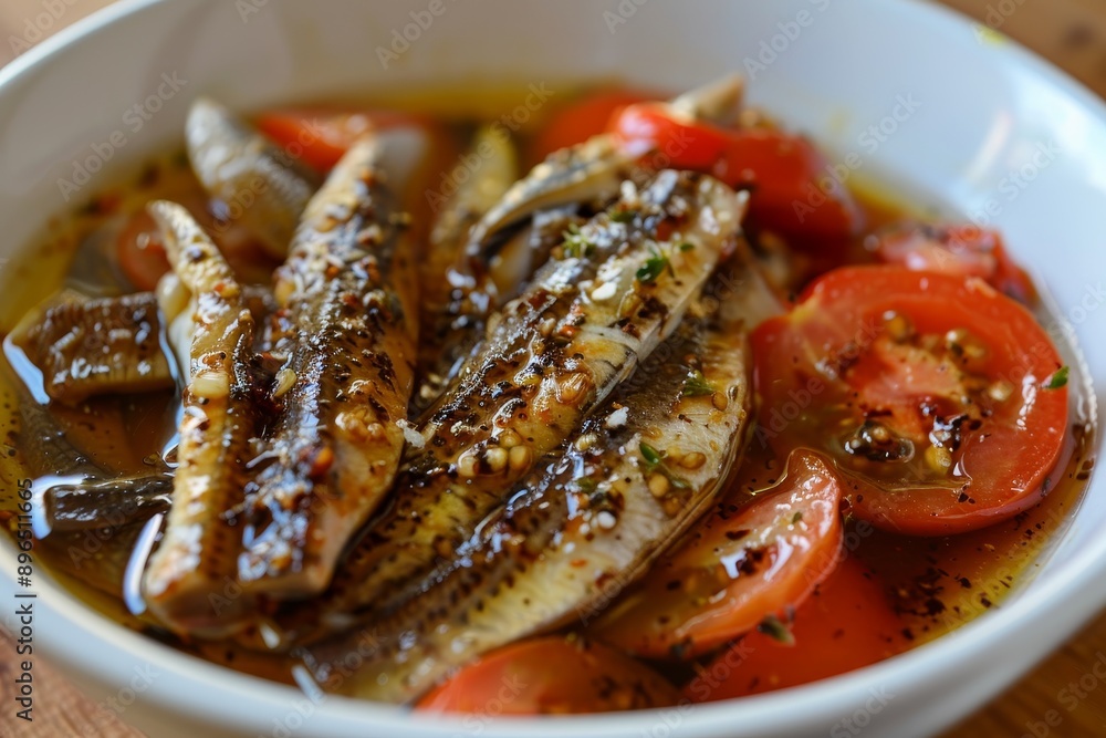 marinated anchovies enhanced with marinade marinated anchovies enhanced with marinade