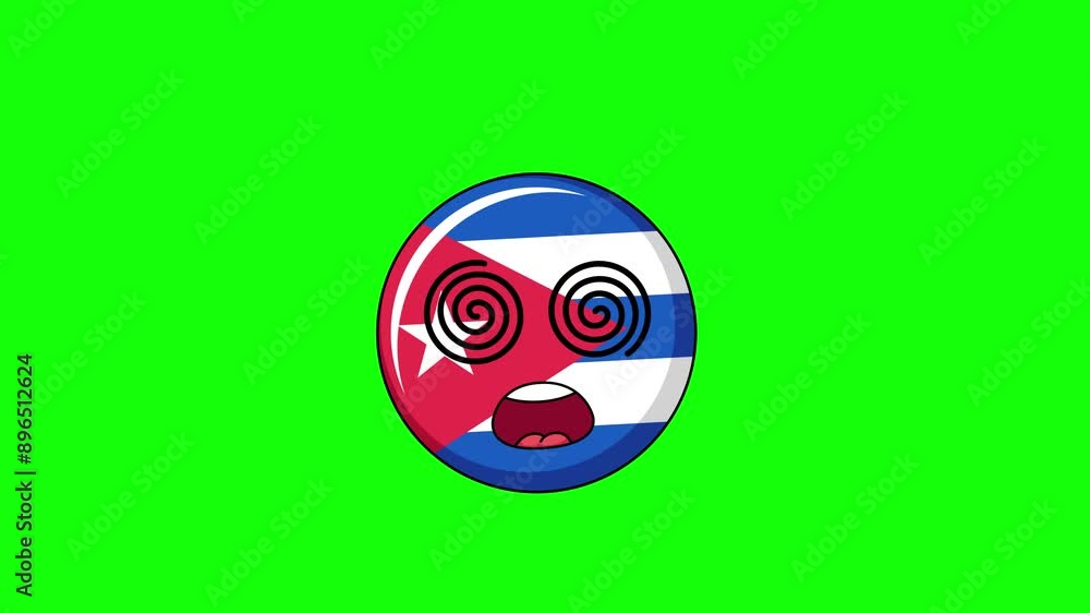 cuba flag Face with spiral eyes, hypnotized expression cuba flag Face with spiral eyes, hypnotized expression