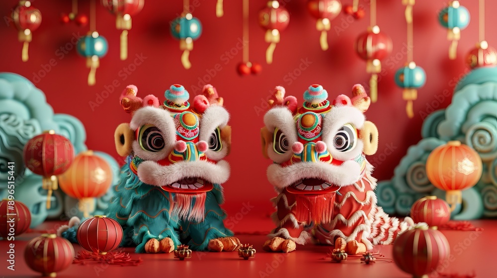 Chinese lion dance decorations for celebration Chinese lion dance decorations for celebration