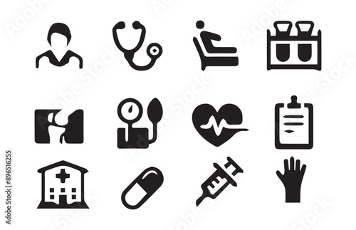 Healthcare icon set. Vector Illustration for Documents Websites and Mobile Applications