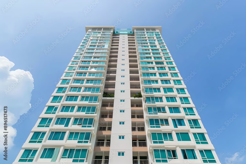 Highrise residential building with luxury amenities, building, upscale structure Highrise residential building with luxury amenities, building, upscale structure