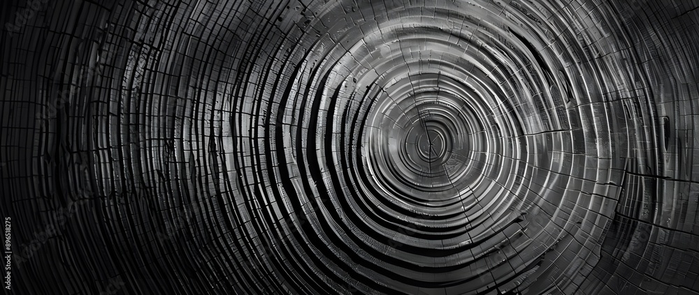 Abstract wood grain background with circular rings and swirls in monochrome grey tones. Abstract wood texture. Abstract wood grain background with circular rings and swirls in monochrome grey tones. Abstract wood texture.