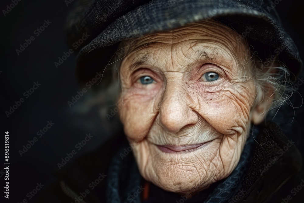 Portrait of an elderly woman with a smile representing the concept of anti aging Portrait of an elderly woman with a smile representing the concept of anti aging