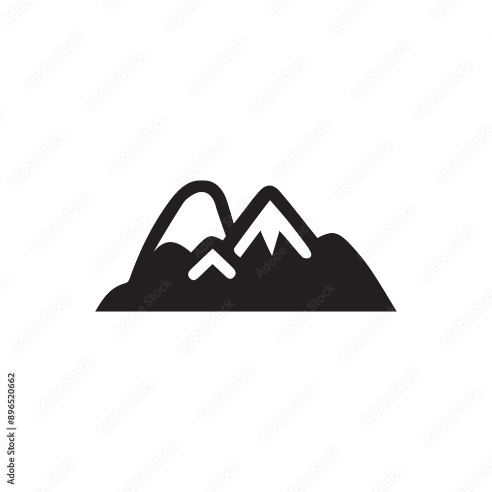 Volcano mountain icon nature light and black vector design. Volcano mountain icon nature light and black vector design.