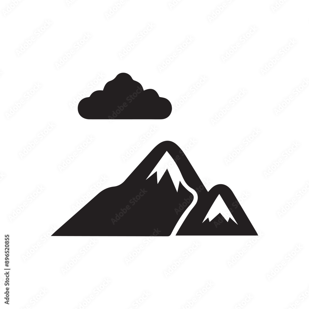 Volcano mountain icon nature light and black vector design. Volcano mountain icon nature light and black vector design.