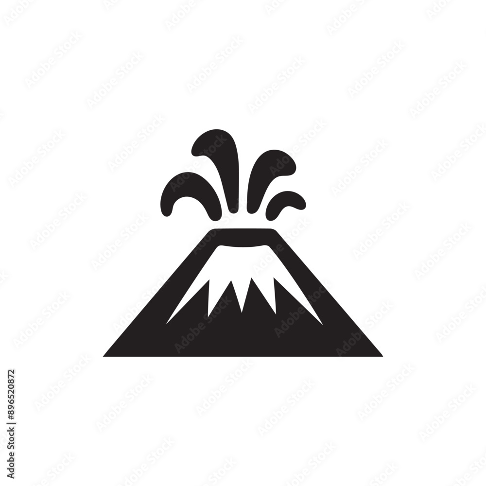 Volcano mountain icon nature light and black vector design. Volcano mountain icon nature light and black vector design.