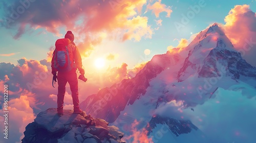 man standing at the peak of mountain to see vision 