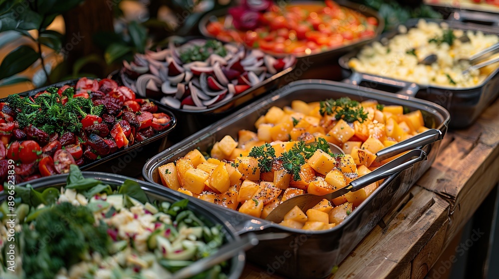 A Delicious Spread of Salads and Roasted Vegetables A Delicious Spread of Salads and Roasted Vegetables