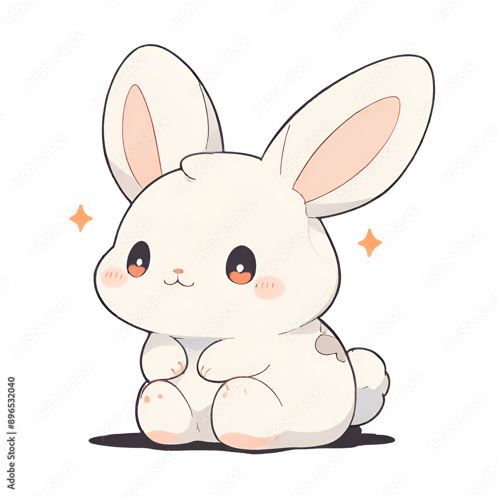 A cute cartoon rabbit with a smile on its face A cute cartoon rabbit with a smile on its face