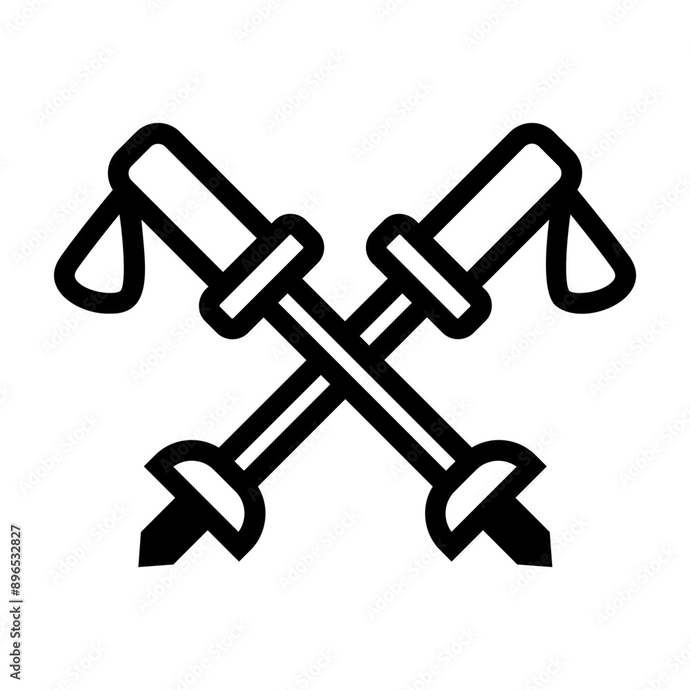 trekking pole Line Icon trekking pole Line Icon