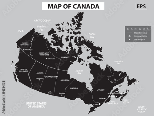 Geography politics map of countries. Map of country with capital, state capital city.