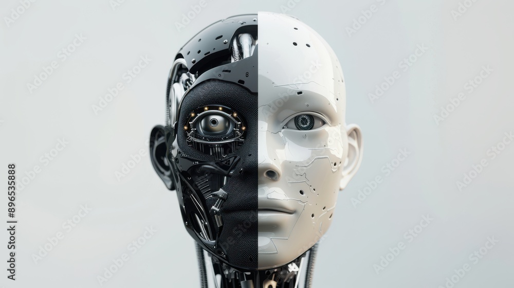 Naklejka premium robot with artificial intelligence 