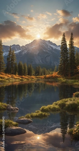 sunrise in the mountains
