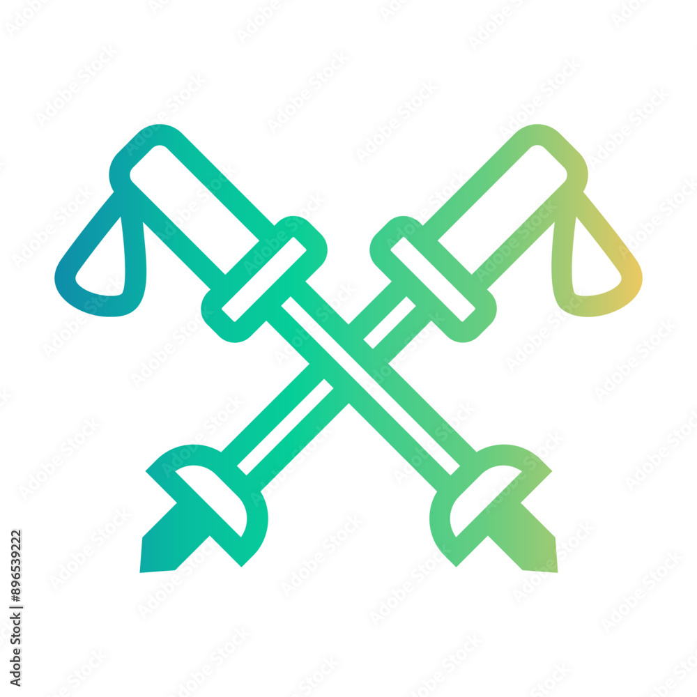 trekking pole Line Gradient Icon trekking pole Line Gradient Icon