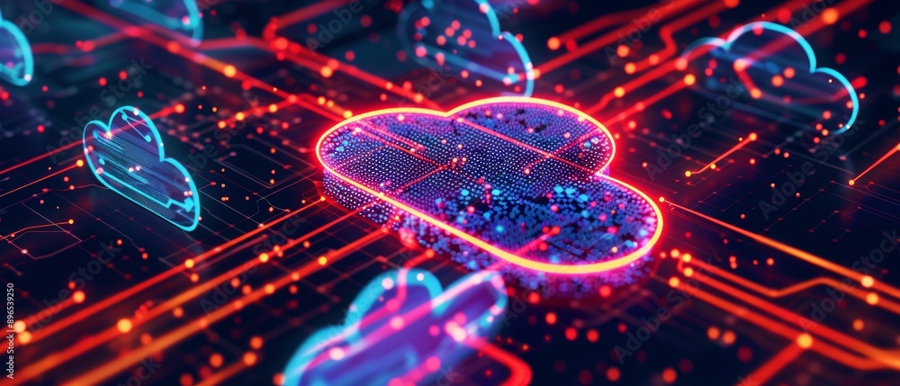 Cloud Computing Technology and Network Security Concept Cloud Computing Technology and Network Security Concept