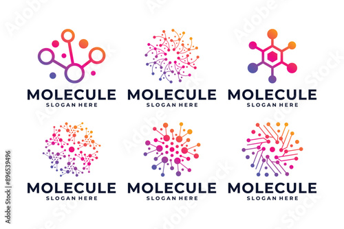 Collection of nanotechnology logo design innovation