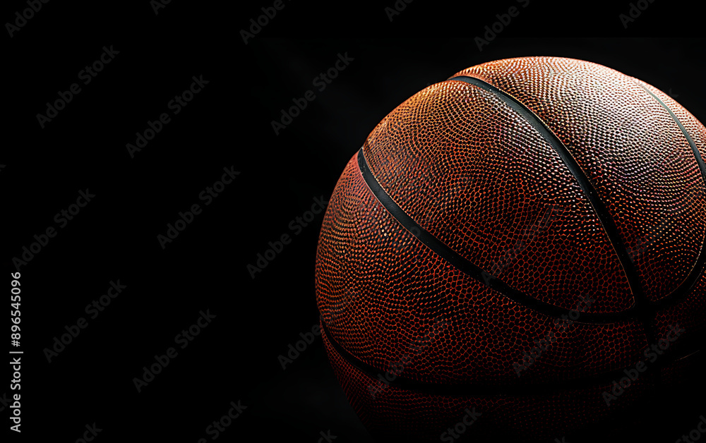 Obraz premium Basketball isolated on Black background. 3D rendering