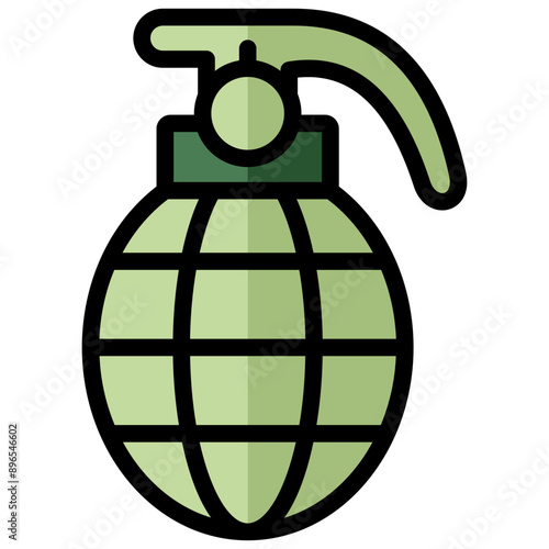 hand grenade icon illustration design with filled outline