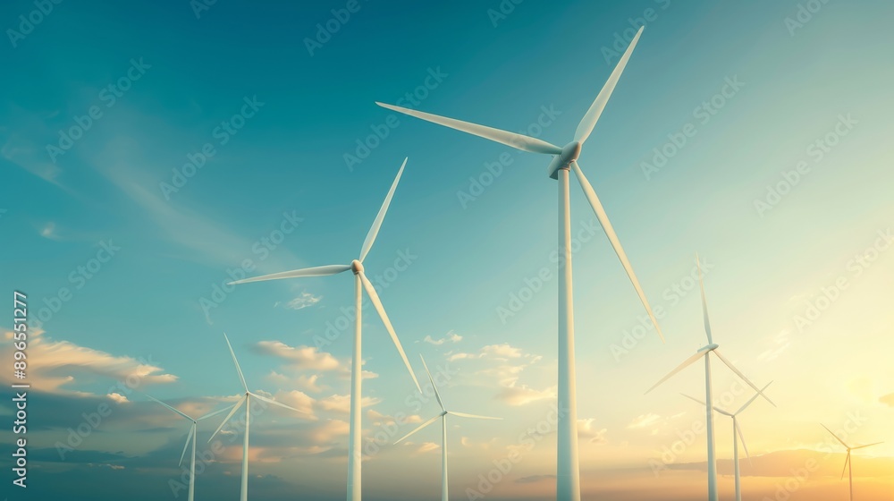 Wind turbines stand against a vibrant sky, symbolizing renewable energy and sustainability in modern power generation. Wind turbines stand against a vibrant sky, symbolizing renewable energy and sustainability in modern power generation.