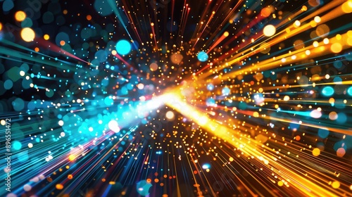 Wallpaper Mural An abstract representation of data transfer with bright colors and lights. Torontodigital.ca