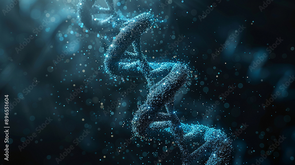 DNA helix, symbolizing genetic research and medical science, set against a sleek background. This image represents the essence of cellular biology and the intricate structure of life DNA helix, symbolizing genetic research and medical science, set against a sleek background. This image represents the essence of cellular biology and the intricate structure of life