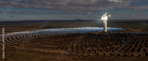 Panorama, Solar thermal power plant Khi Solar One, Keimoes, North Cape, South Africa, Africa photo